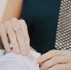 3d Printed ring wih encased stone setting by Marie Boltenstern